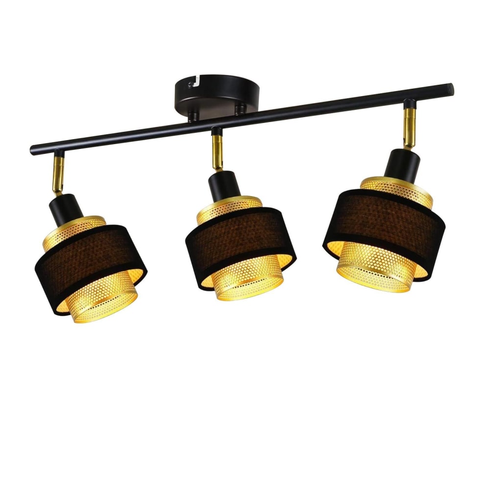 Spot de plafond en fer noir 52.5x28x23.5cm e14