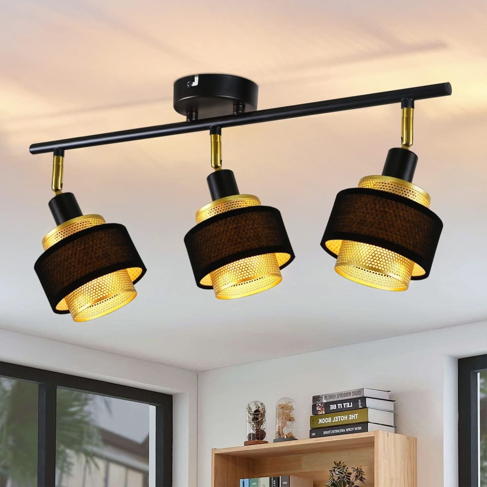 Spot de plafond en fer noir 52.5x28x23.5cm e14 — vue 3
