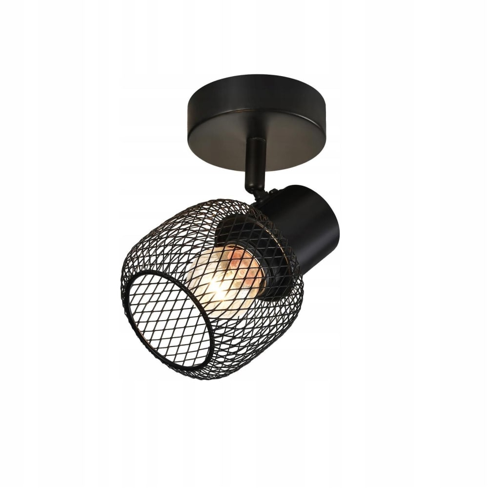 Spot de plafond en fer noir 10x15x16cm e27