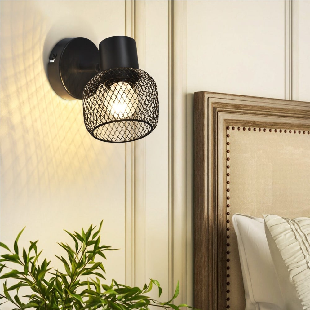 Spot de plafond en fer noir 10x15x16cm e27 — vue 4