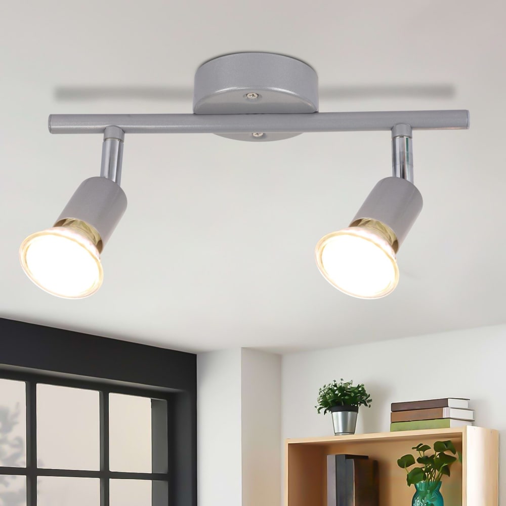 Spot de plafond en fer argenté 26x15x8cm gu10 — vue 3