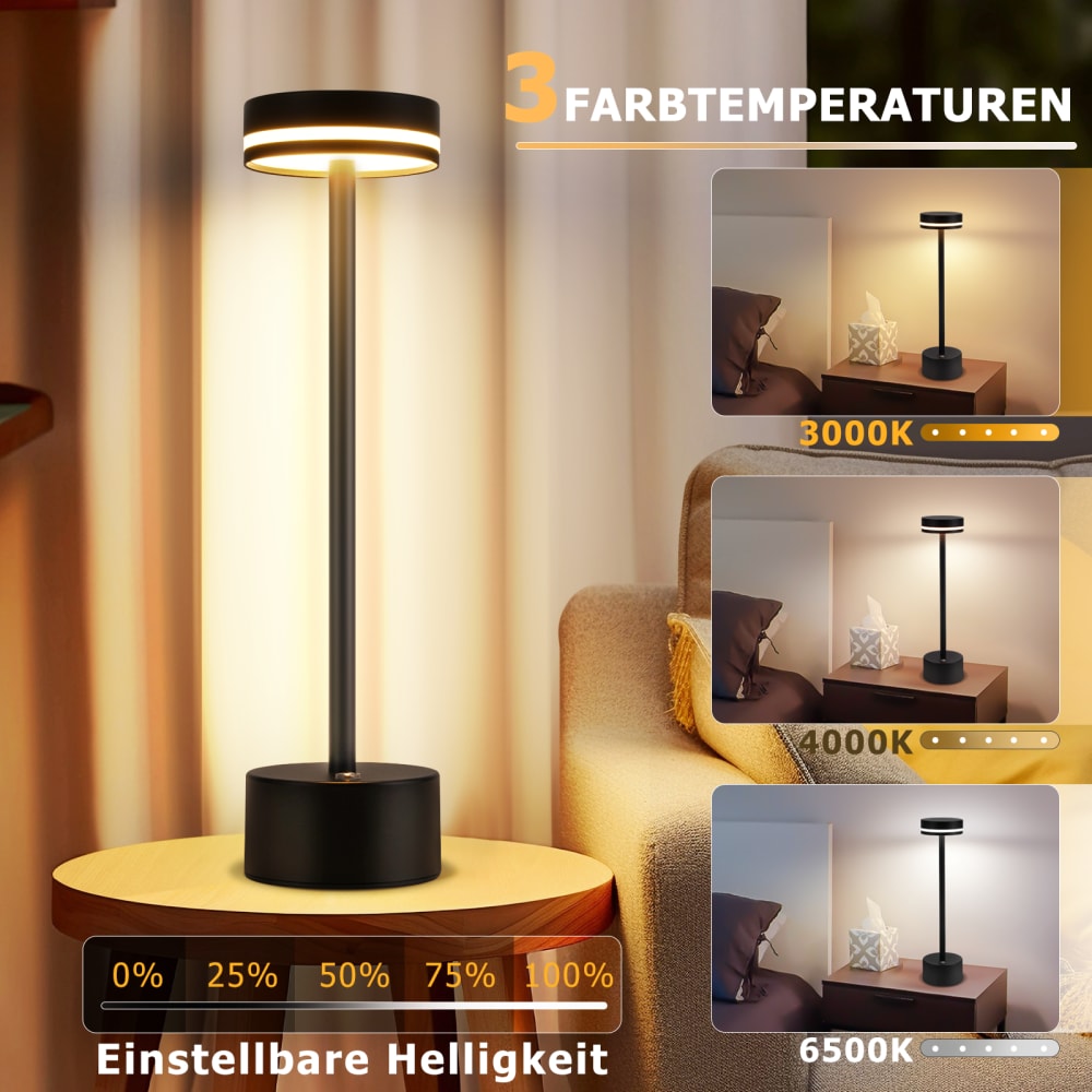 Lampe de table en fer noir 8x8x31.5cm led — vue 4