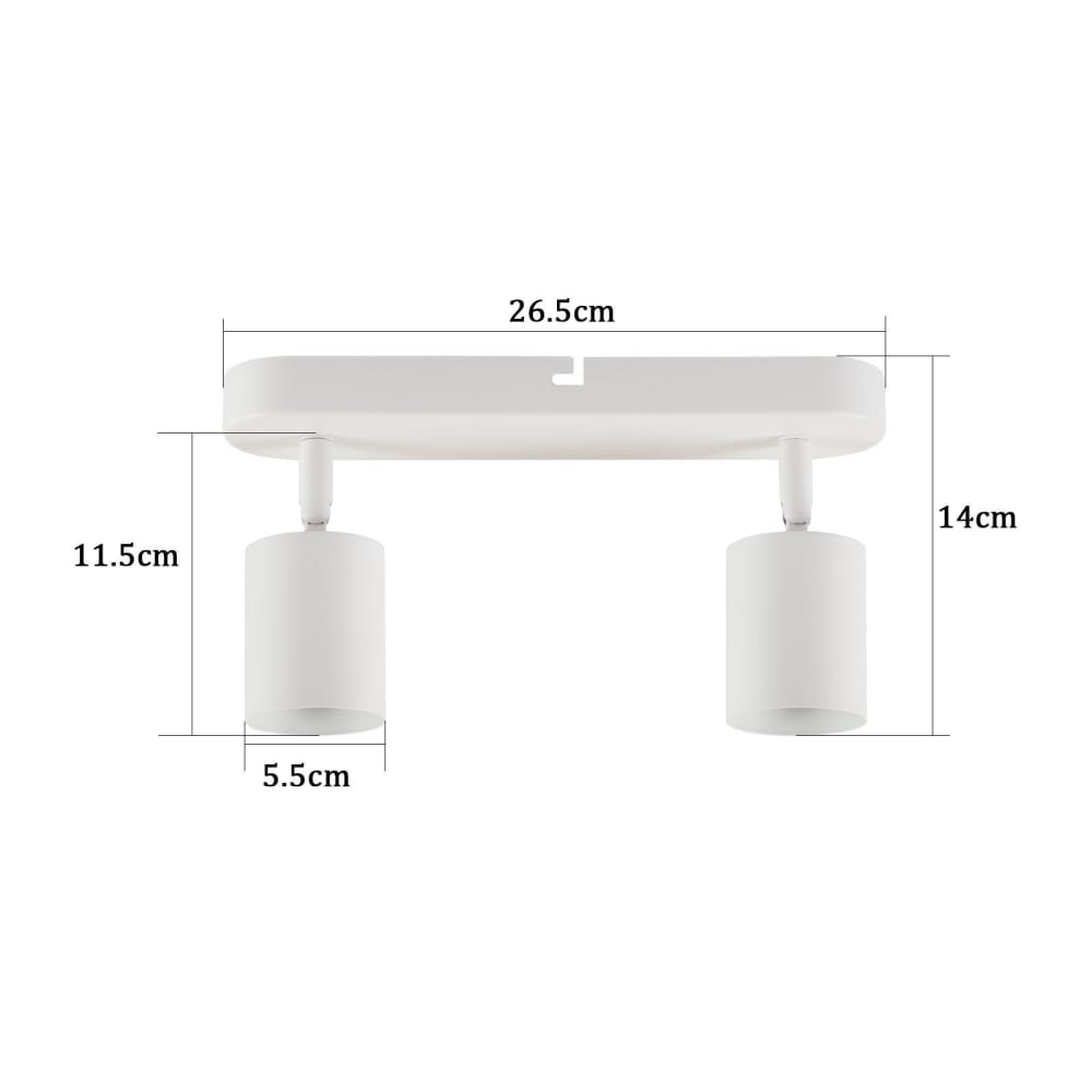 Spot de plafond en fer blanc 26.5x6x14cm gu10 — vue 4
