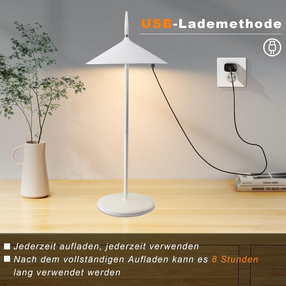 Lampe de table en abs blanc 15.4x15.4x37.6cm led — vue 4