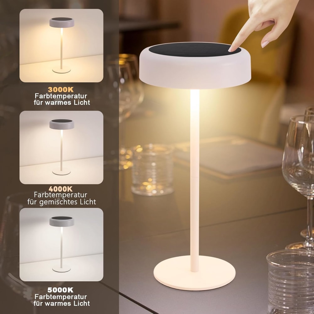 Lampe de table en fer blanc 14x14x30cm led — vue 4