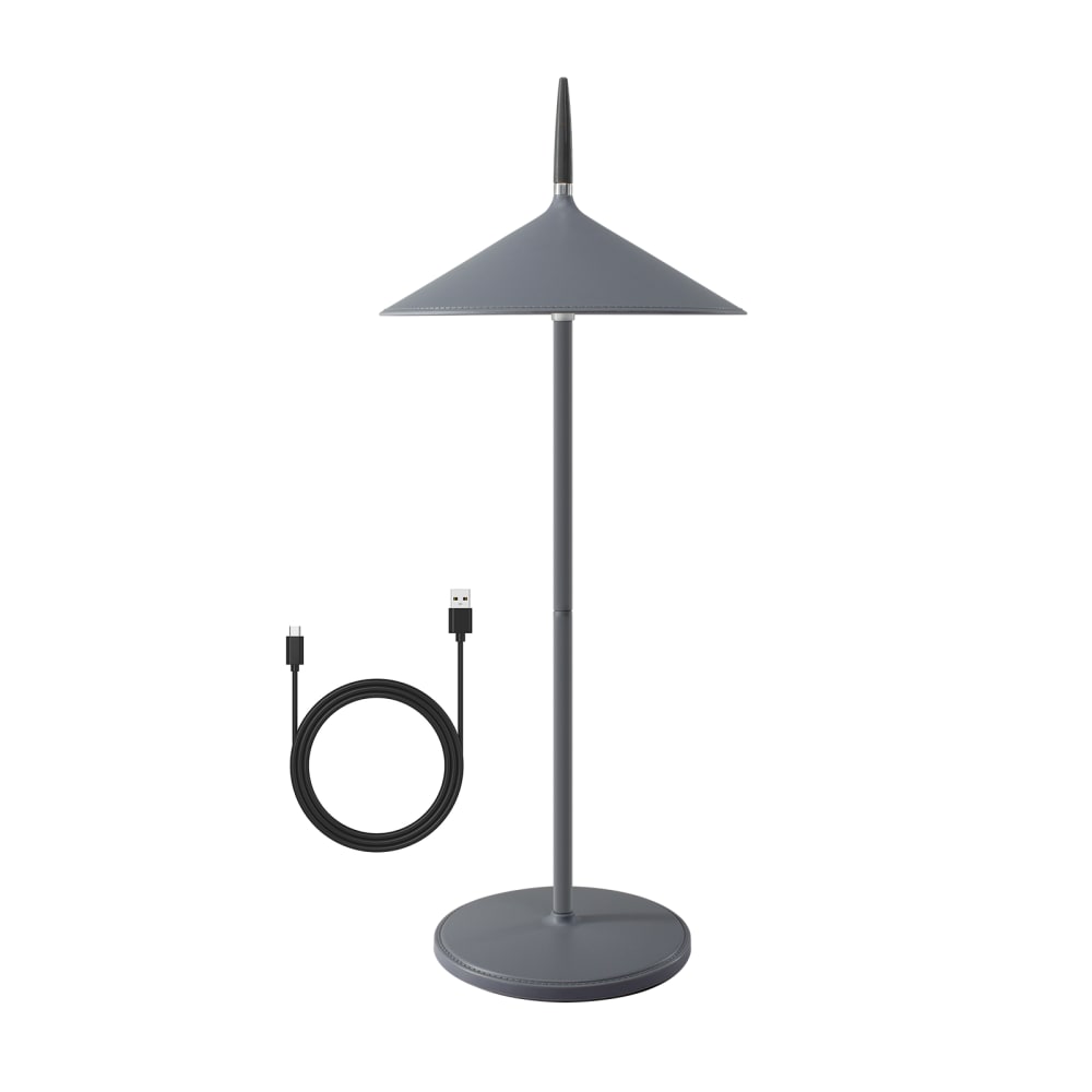 Lampe de table en abs gris 15.4x15.4x37.6cm led