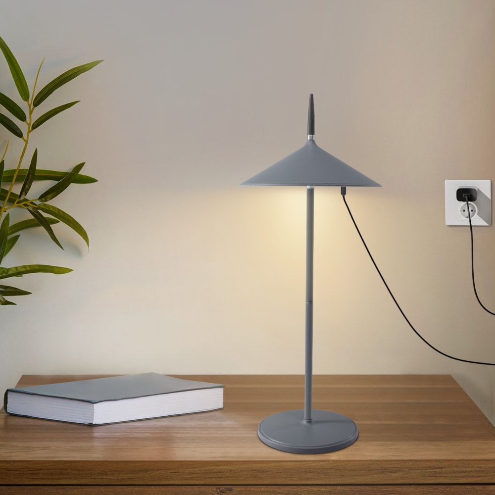 Lampe de table en abs gris 15.4x15.4x37.6cm led — vue 3