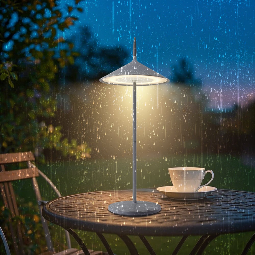 Lampe de table en abs gris 15.4x15.4x37.6cm led — vue 4