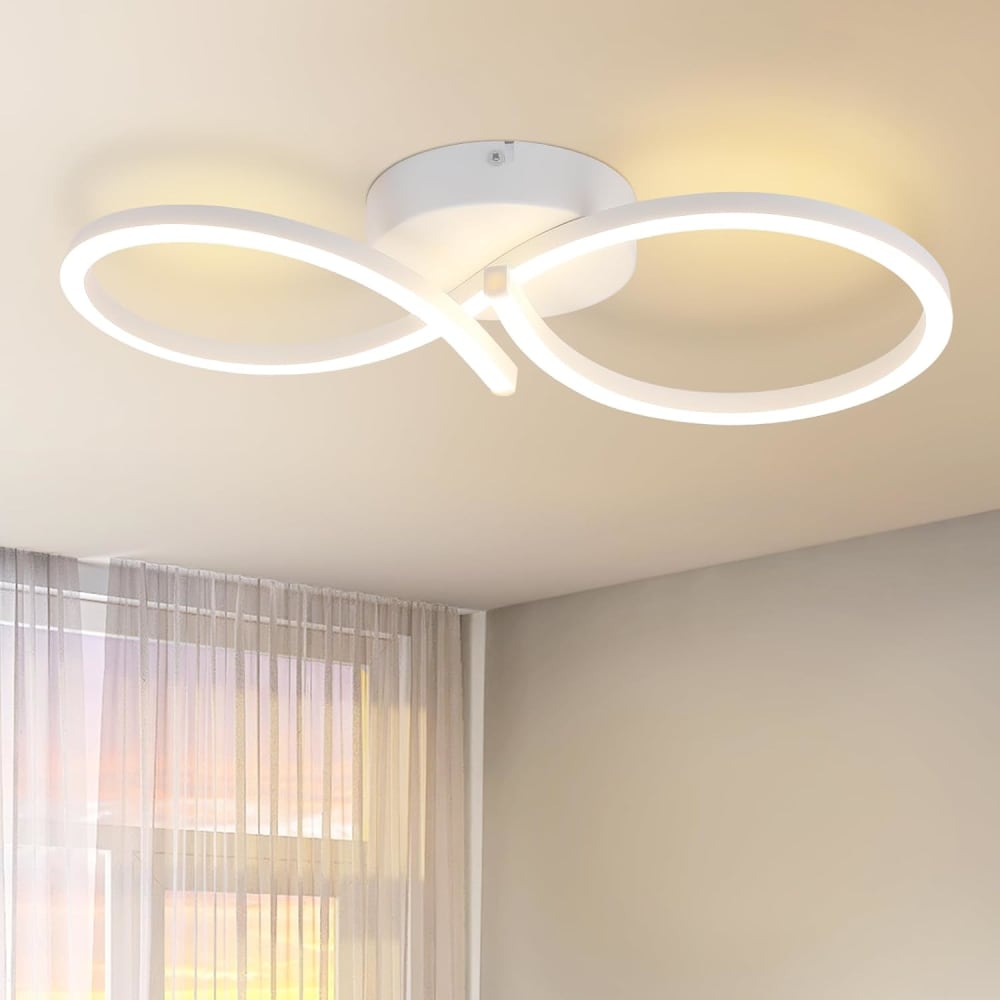 Plafonnier en fer aluminium blanc 45x19x8cm led 3000k 24w — vue 3