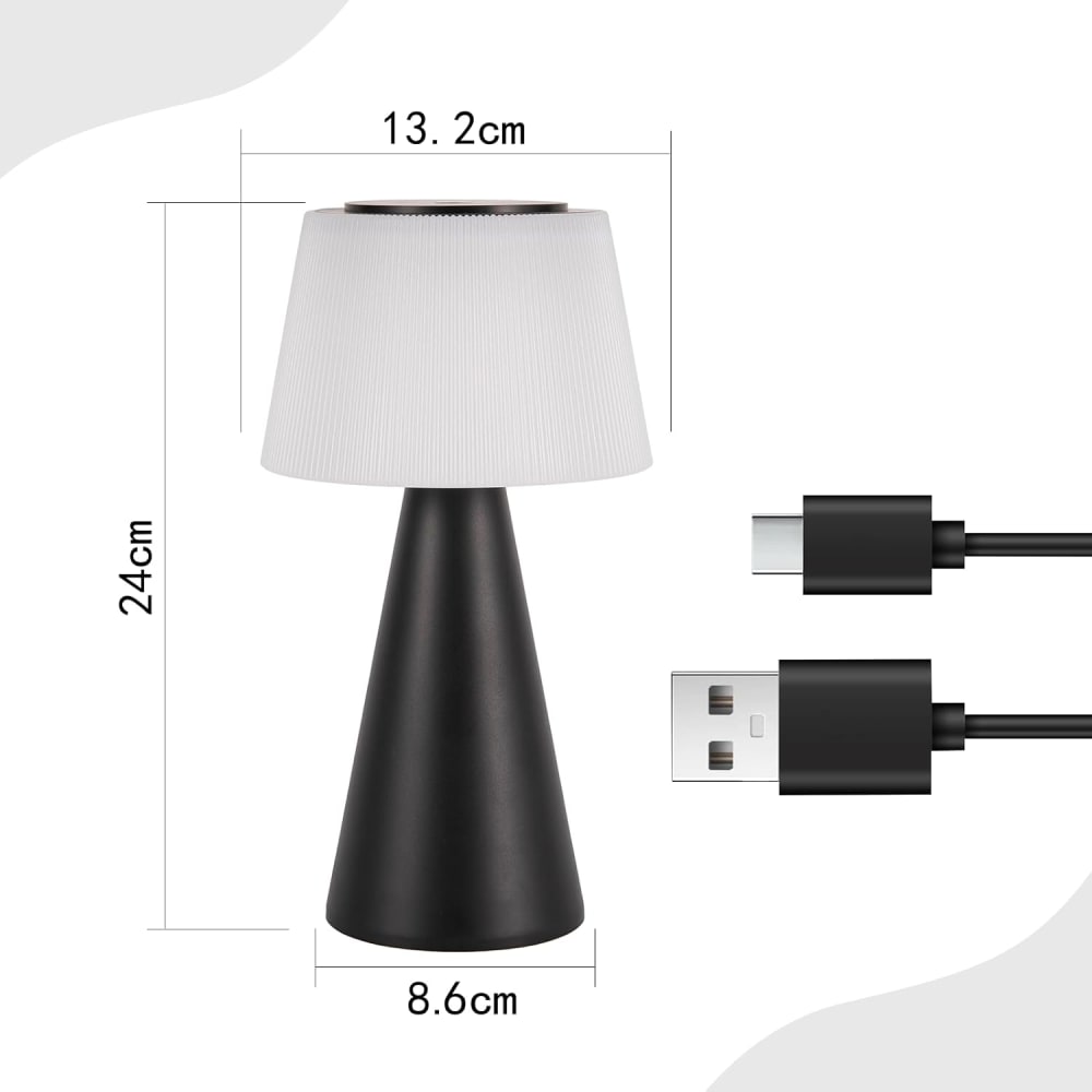 Lampe de table en abs noir 13x13x24cm led — vue 4