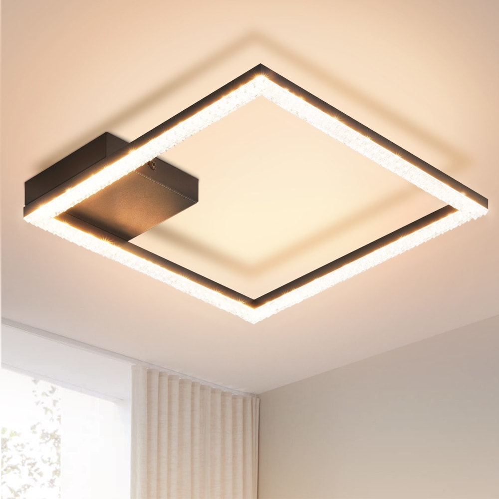 Plafonnier en plastique blanc 30x30x5cm led 3000k 12w — vue 3