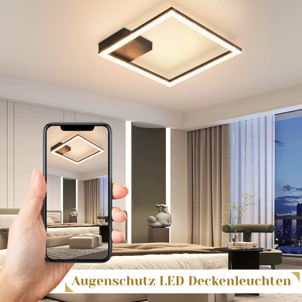 Plafonnier en plastique blanc 30x30x5cm led 3000k 12w — vue 4