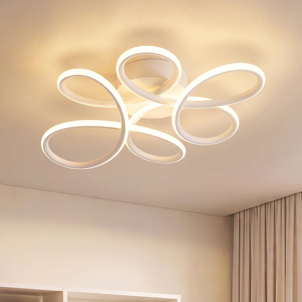 Plafonnier en fer aluminium blanc 36x25x8.5cm led 3000k 24w — vue 3
