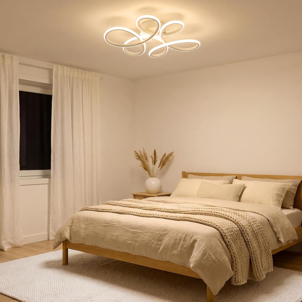 Plafonnier en fer aluminium blanc 36x25x8.5cm led 3000k 24w — vue 4
