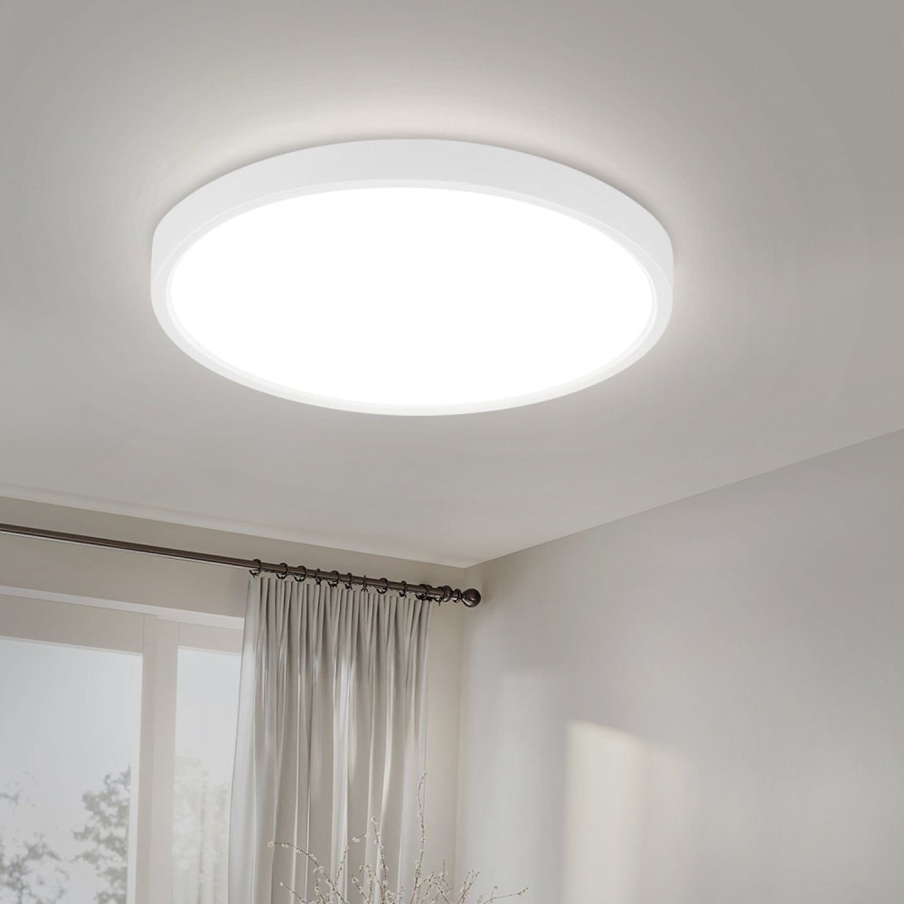 Plafonnier en pvc blanc 23x23x2.4cm led 3000k 18w — vue 3