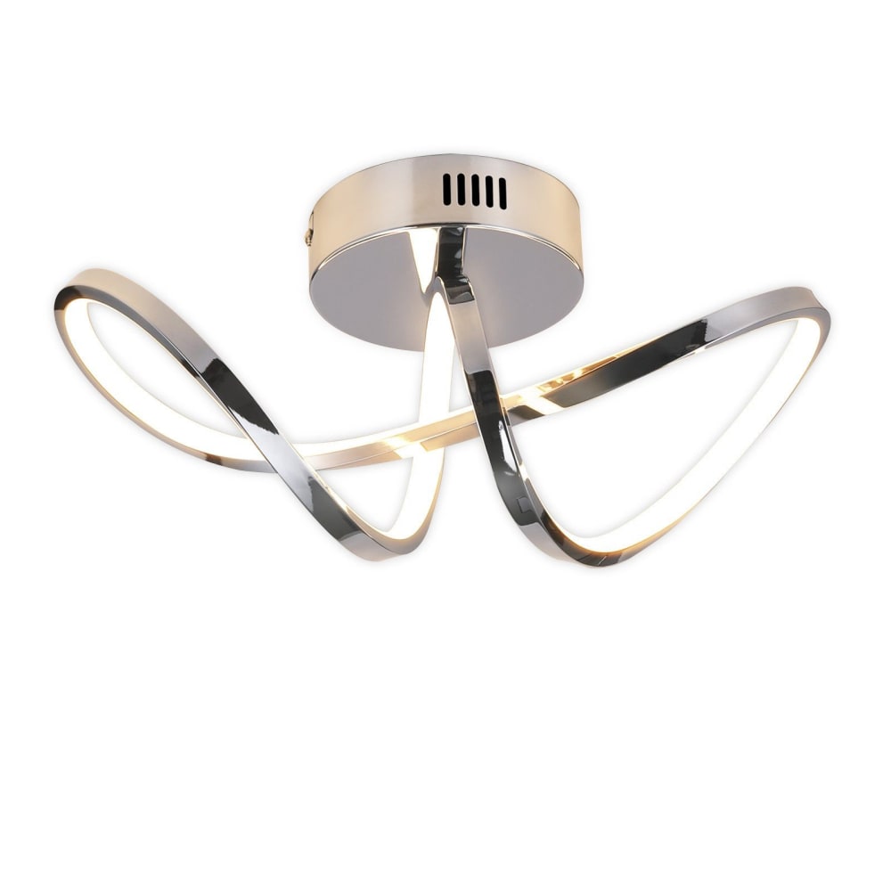 Plafonnier en aluminium argenté 34x14.5x17cm led 3000k 12w