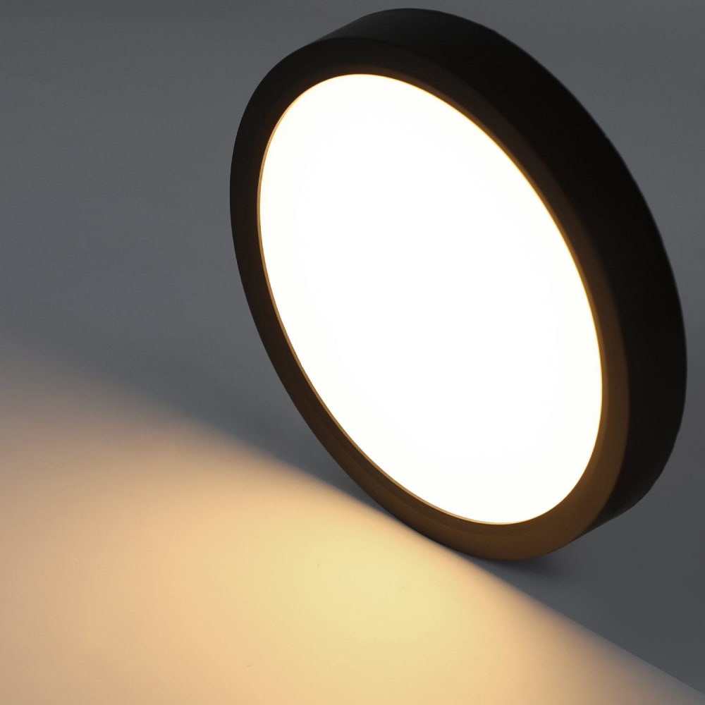 Plafonnier en plastique noir 22x22x2.5cm led 4000k 15w — vue 4
