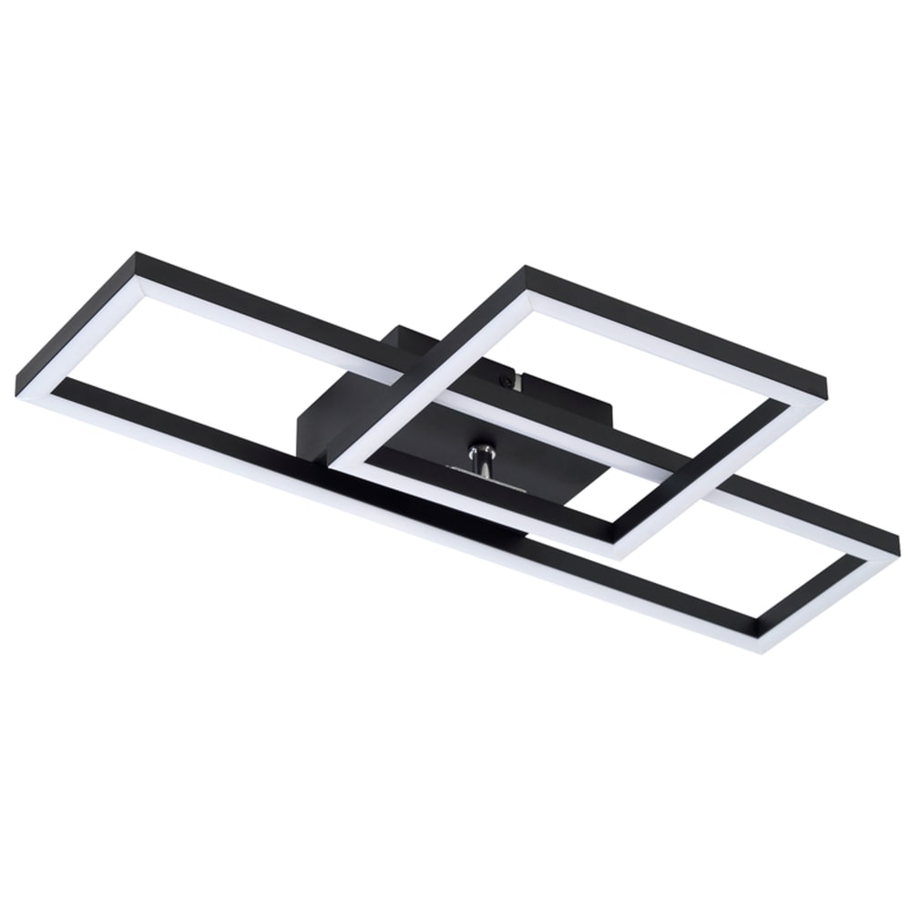 Plafonnier en fer aluminium noir 42x20x7cm led 3000k 20w