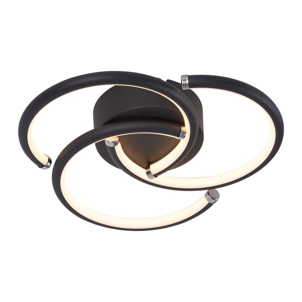 Plafonnier en fer aluminium noir 23.5x24x5.2cm led 3000k 24w