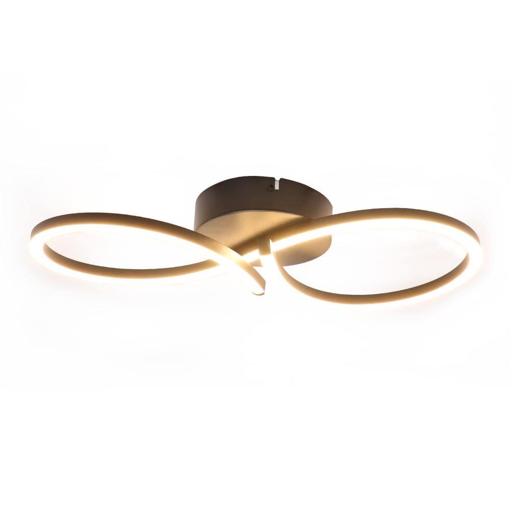 Plafonnier en fer aluminium noir 45x19x8cm led 3000k 24w