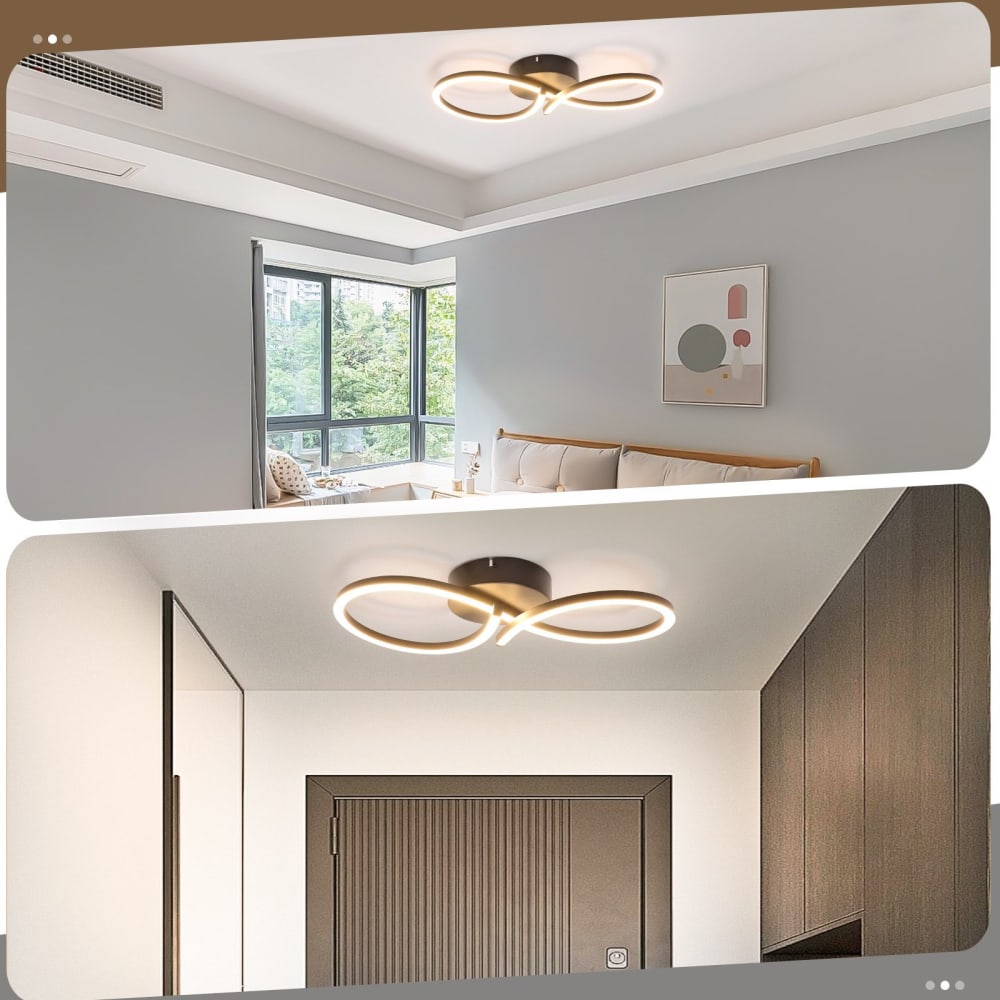 Plafonnier en fer aluminium noir 45x19x8cm led 3000k 24w — vue 4