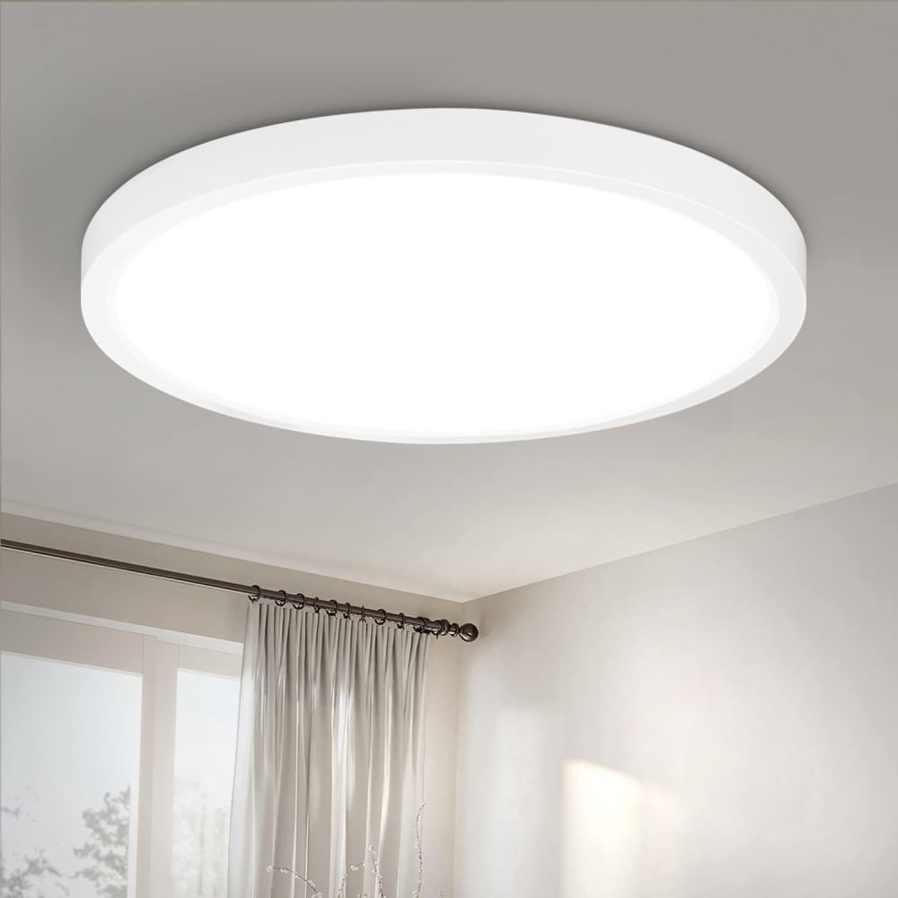 Plafonnier en pvc blanc 23x23x2.4cm led 6000k 18w — vue 3