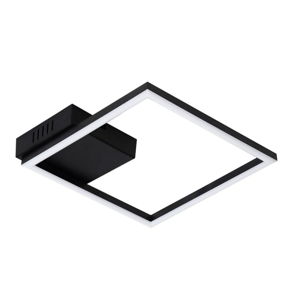 Plafonnier en plastique noir 26x26x4.7cm led 3000k 12w