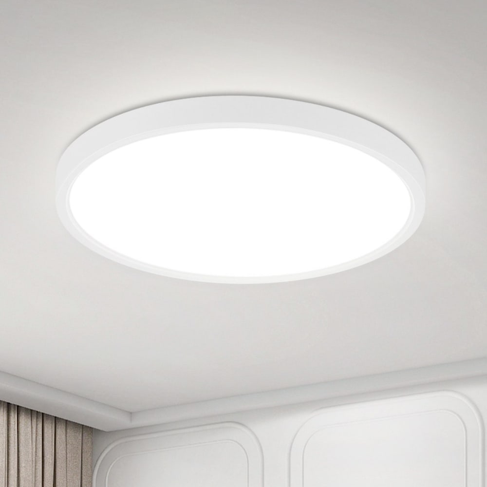 Plafonnier en pvc blanc 18x18x2.4cm led 6000k 15w — vue 3