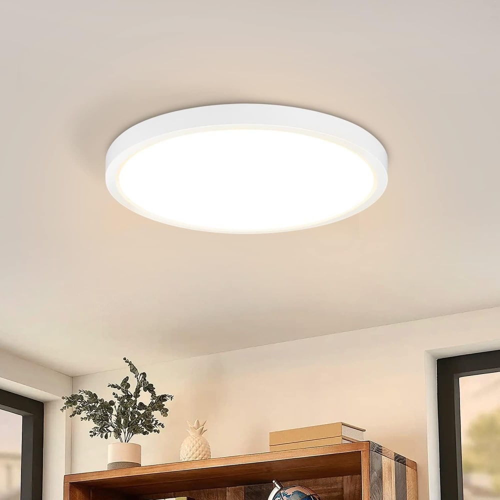 Plafonnier en pvc blanc 18x18x2.4cm led 3000k 15w — vue 3
