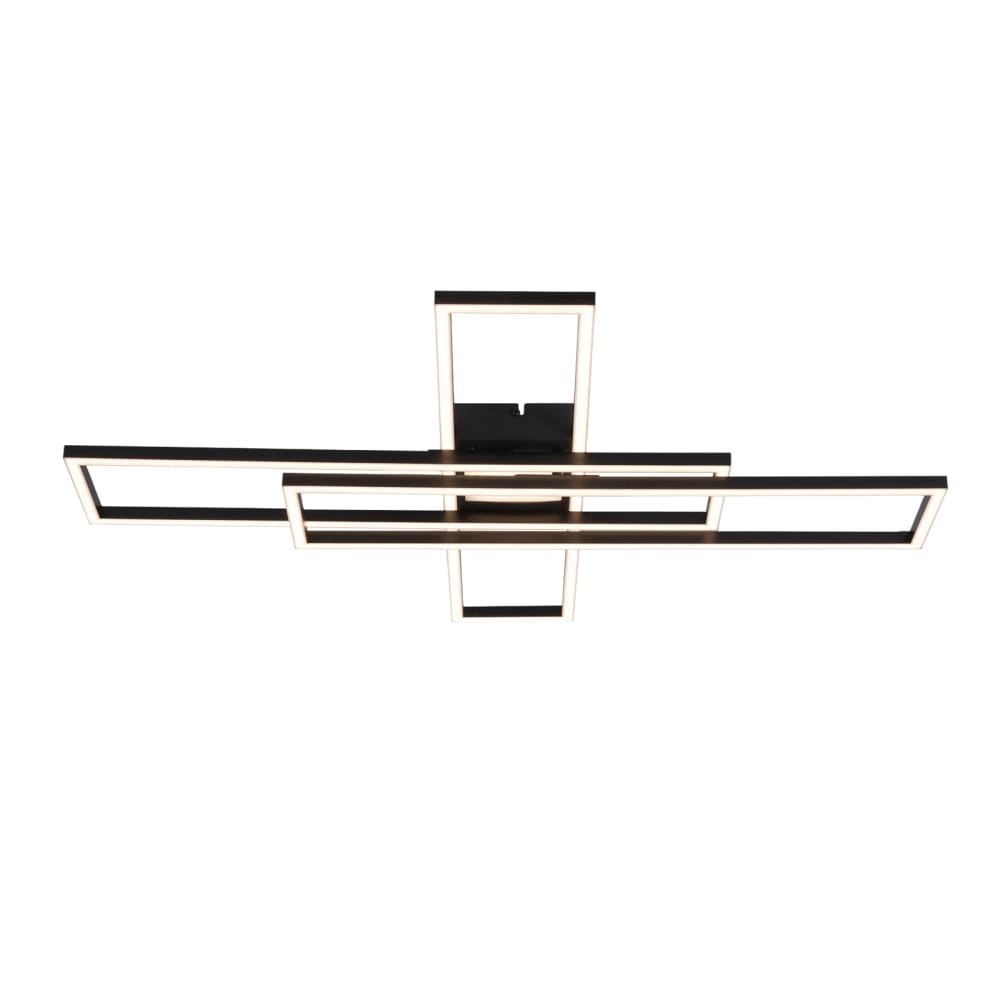 Plafonnier en plastique noir 60x80x7.5cm led intensité variable 56w