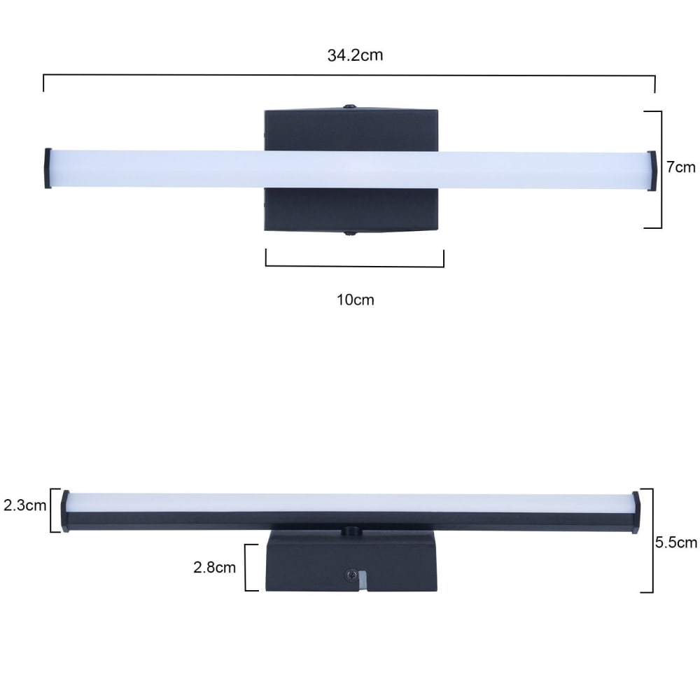 Plafonnier en fer noir 34.2x10x5.5cm led 3000k 6w — vue 4
