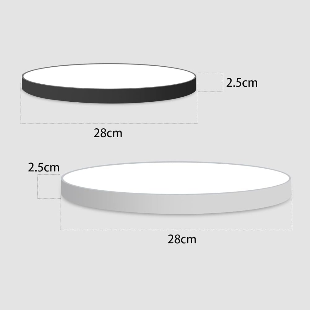 Plafonnier en pvc blanc 26x26x6cm led intensité variable 30w — vue 4
