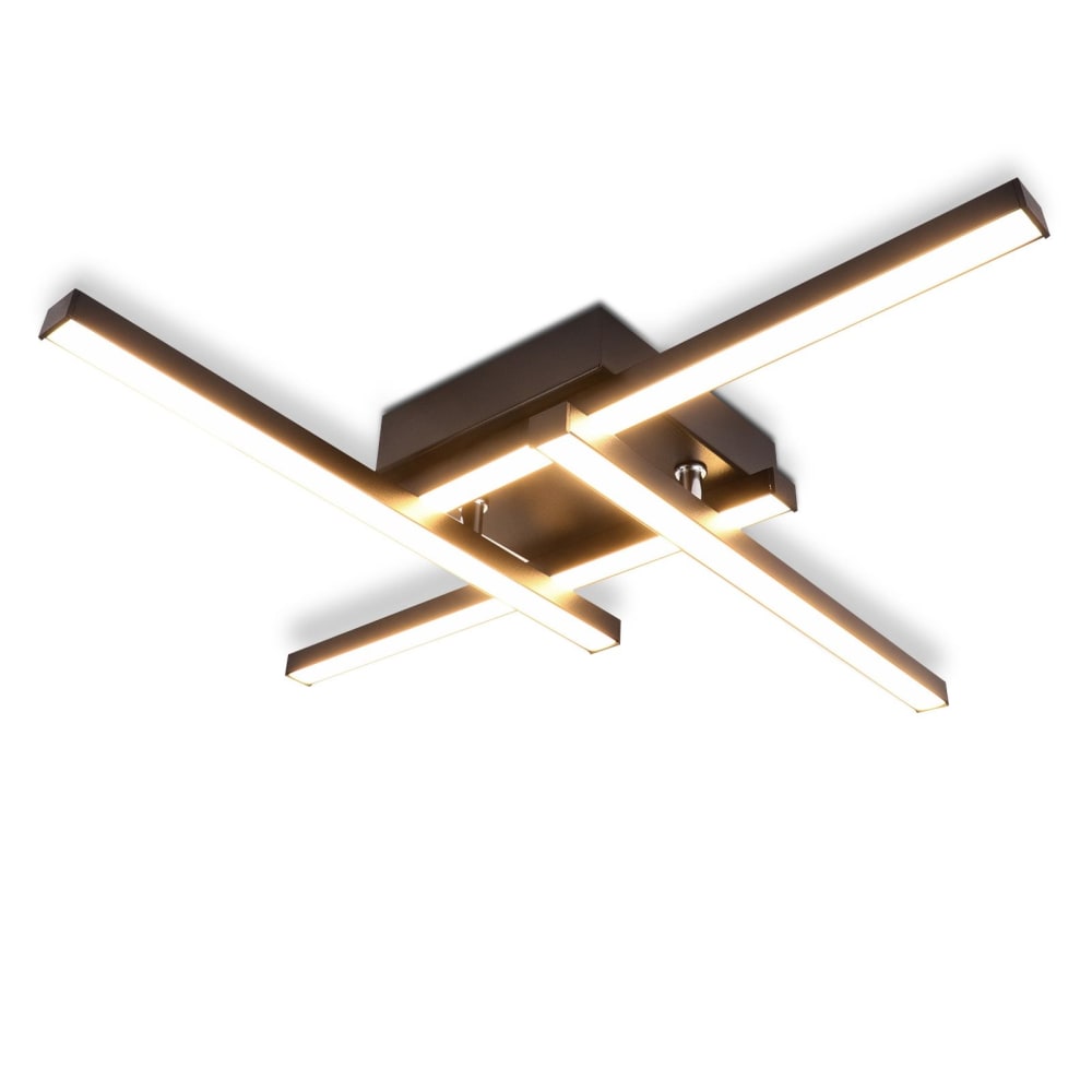 Plafonnier en fer aluminium noir 45.5x45.5x6.8cm led 3000k 24w