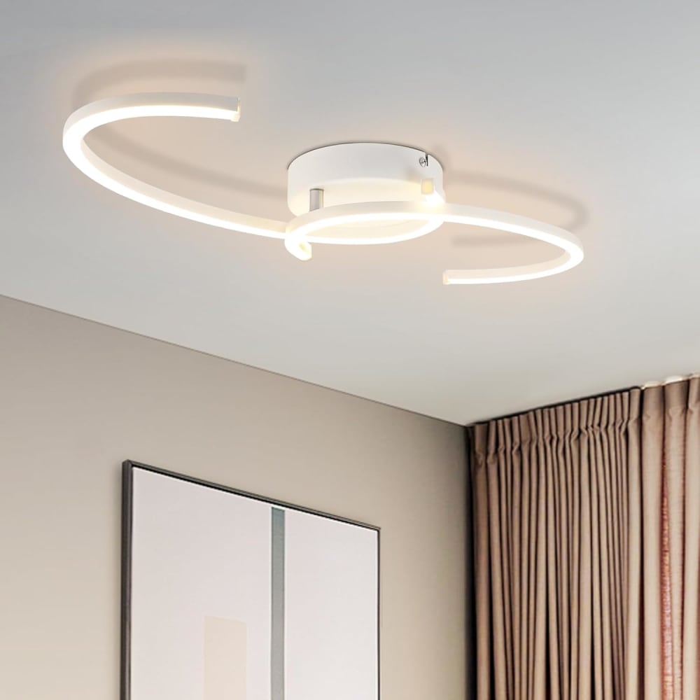 Plafonnier en fer aluminium blanc 61.6x23x7cm led 3000k 24w — vue 3