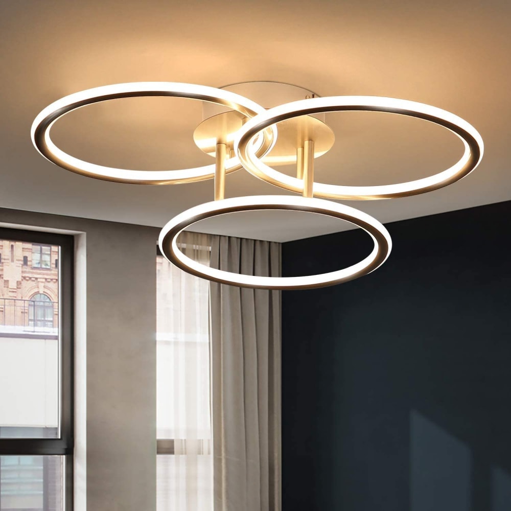 Deckenleuchte Eisen Aluminium 44.5x35x12cm Silber LED 3000K 41W -