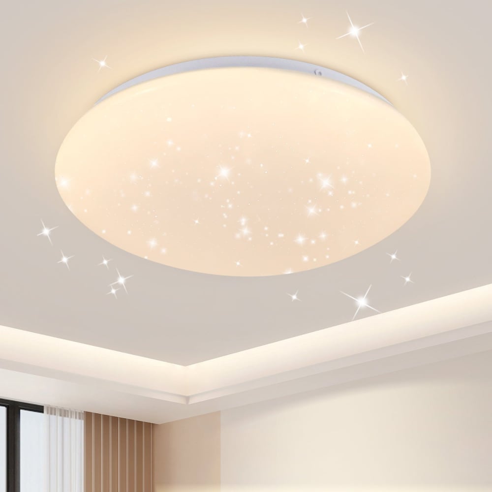 Plafonnier en plastique blanc 25x25x6cm led 3000k 12w — vue 3