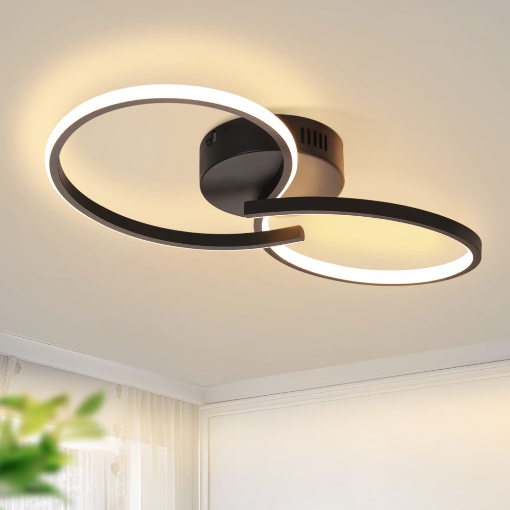 Deckenleuchte Aluminium 40x20.5x10cm Schwarz LED 3000K 12W -