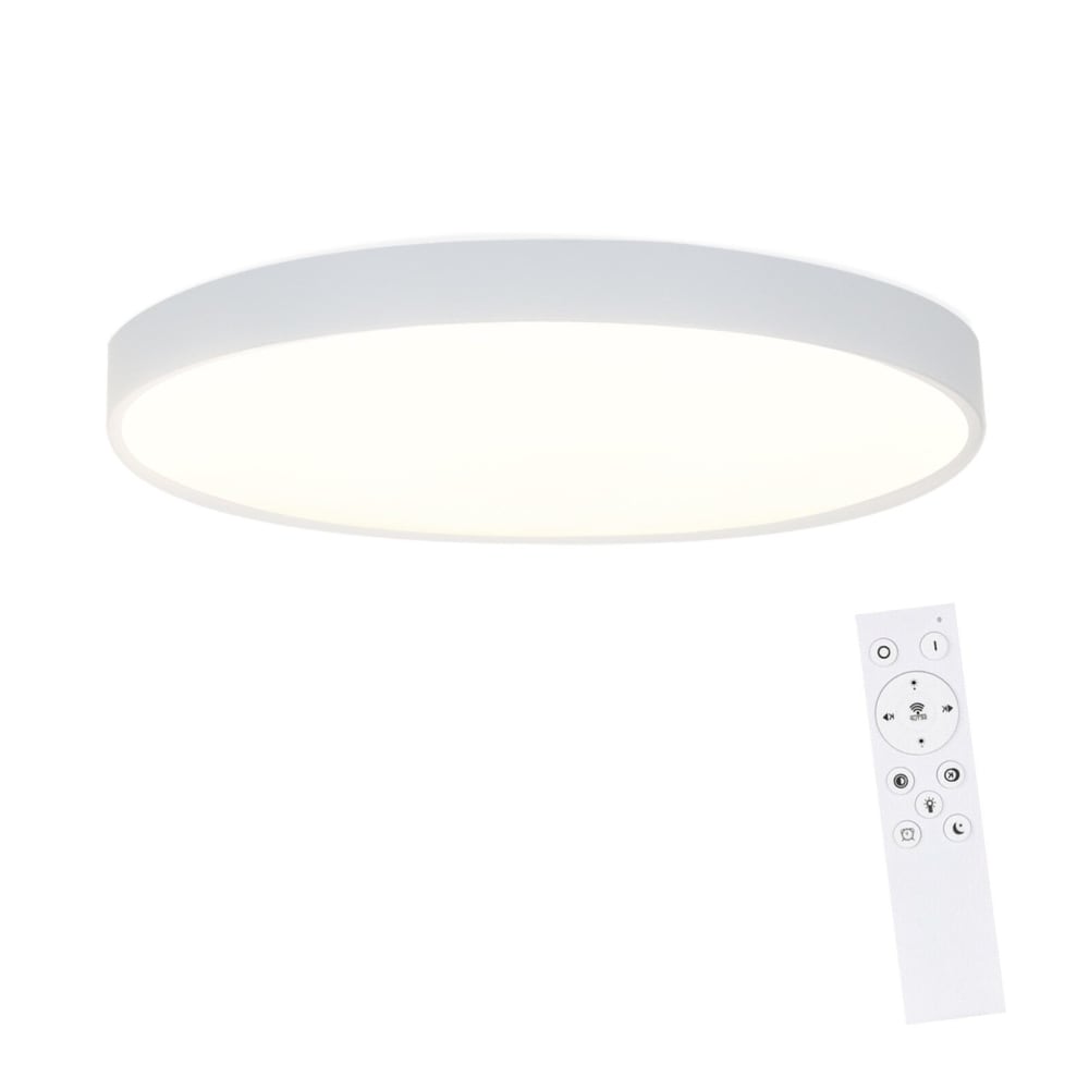 Plafonnier en pvc blanc 37x37x6.5cm led intensité variable 36w