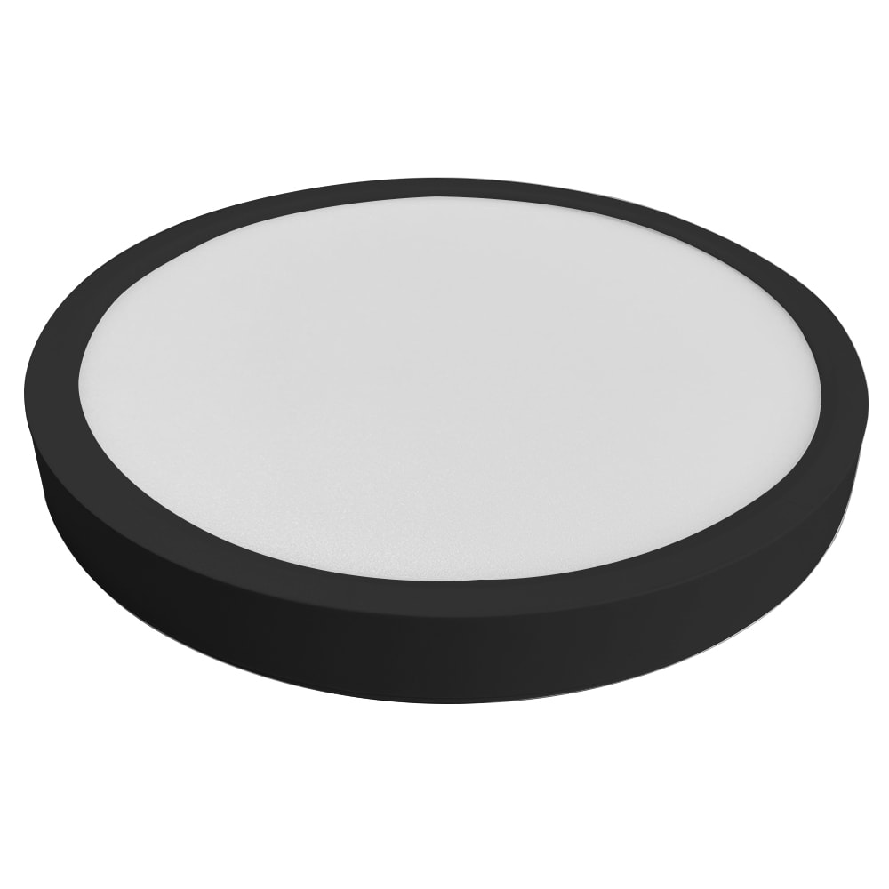 Plafonnier en pvc noir 18x18x2.4cm led 6000k 15w