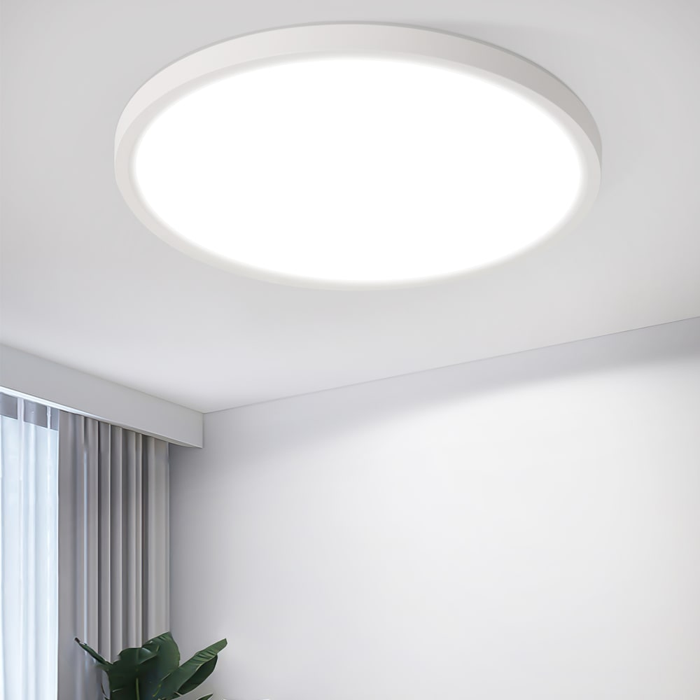 Plafonnier en plastique blanc 18x18x2.6cm led 6500k 15w — vue 3