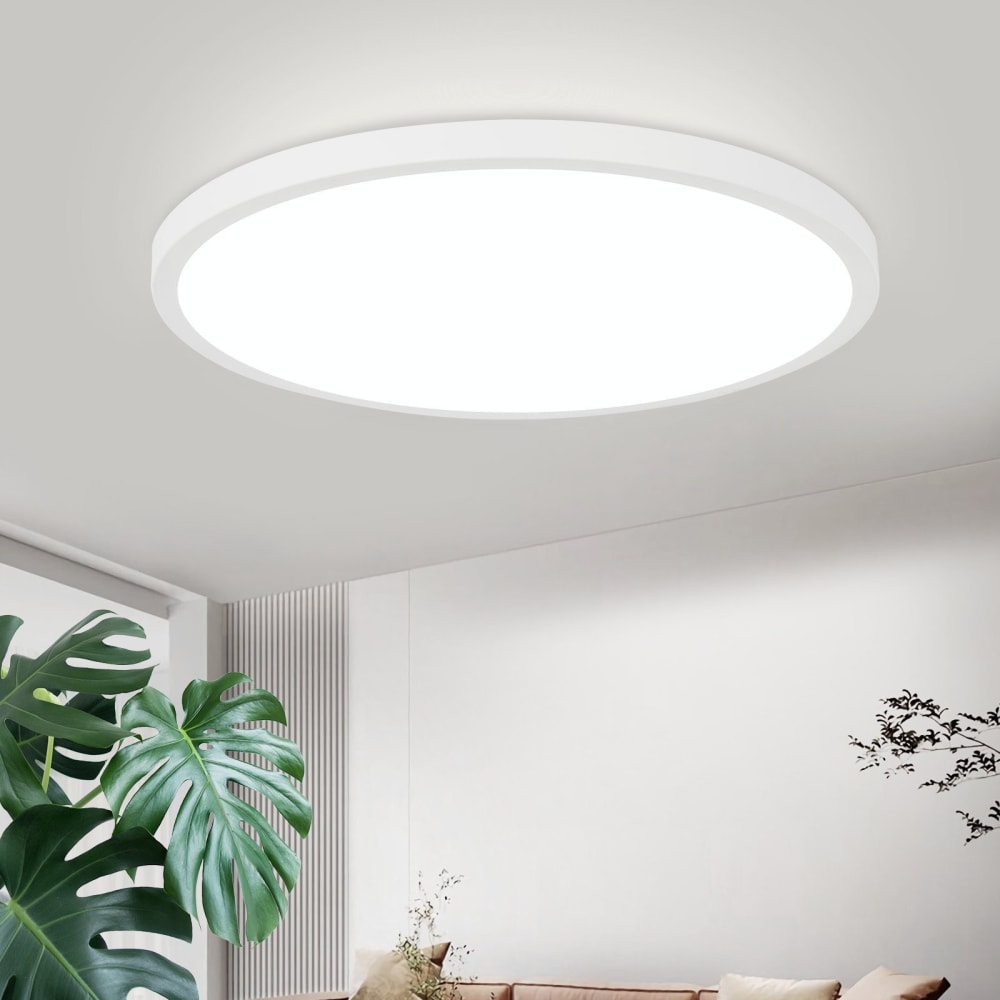 Plafonnier en plastique blanc 29.5x29.5x2.5cm led 6500k 18w — vue 4