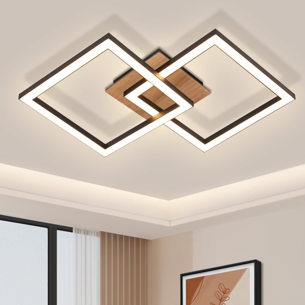 Plafonnier en fer aluminium blanc 33.3x33x6.1cm led 3000k 24w — vue 3