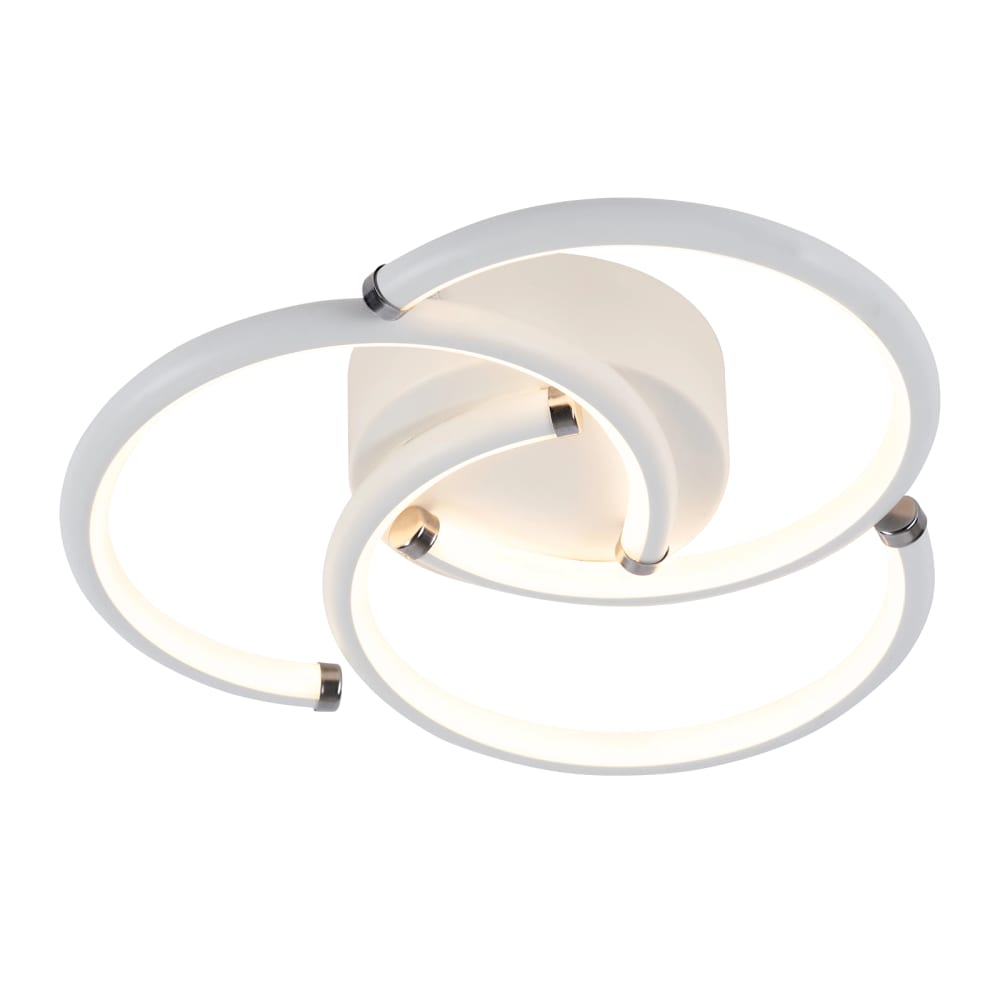 Plafonnier en fer aluminium blanc 23.5x24x5.2cm led 3000k 24w