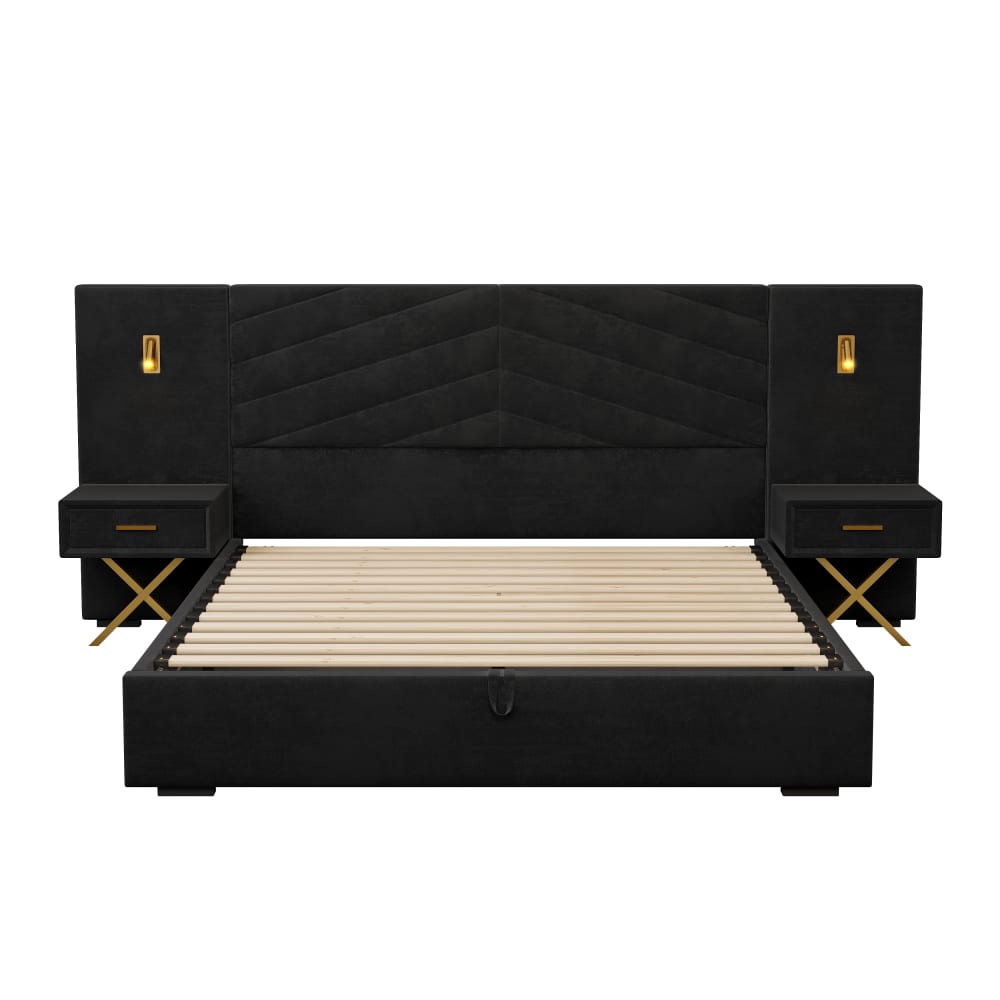 Lit relevable en pin noir 160x200 cm