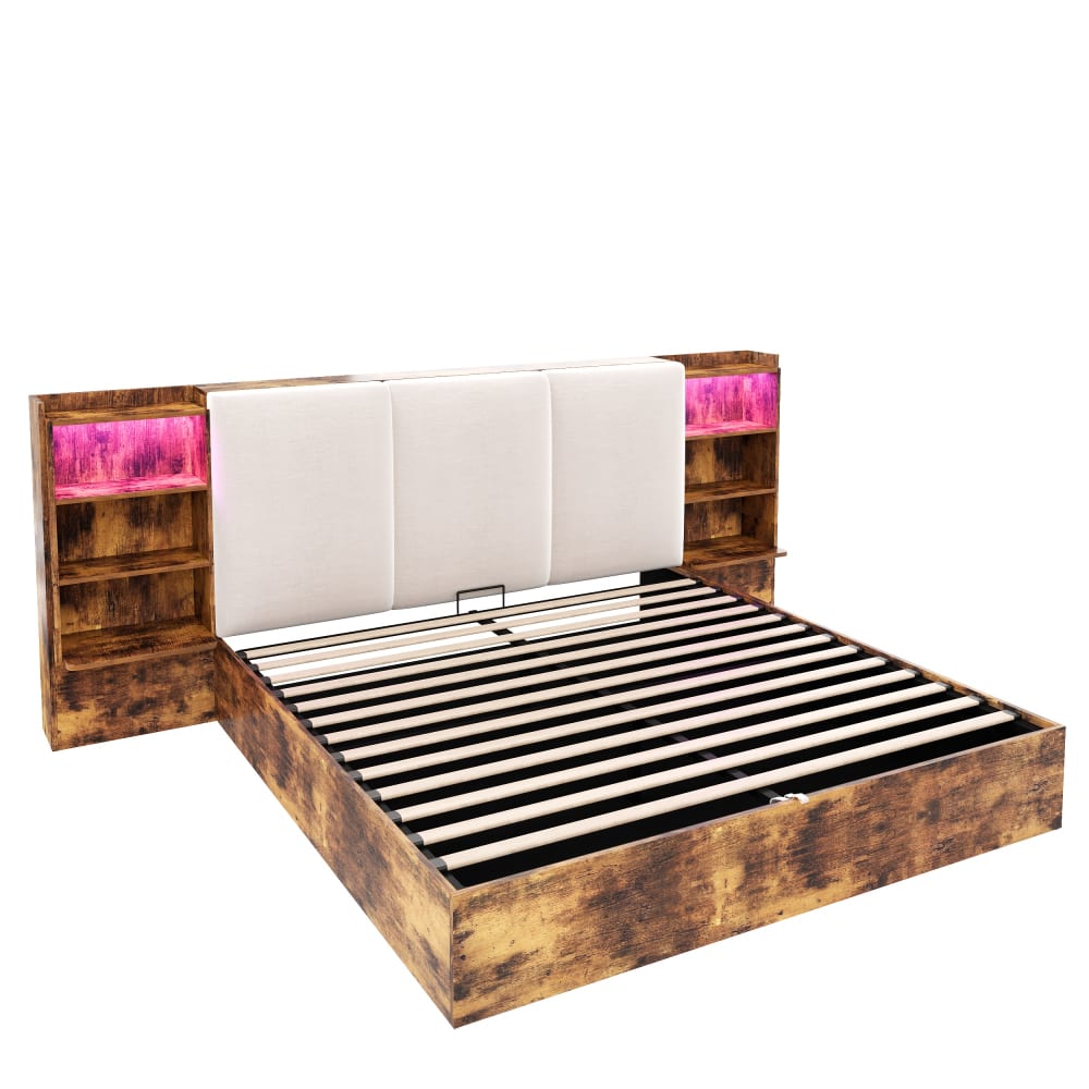 Lit plateforme en pin brun 180x200 cm Lit plateforme en pin brun 180x200 cm