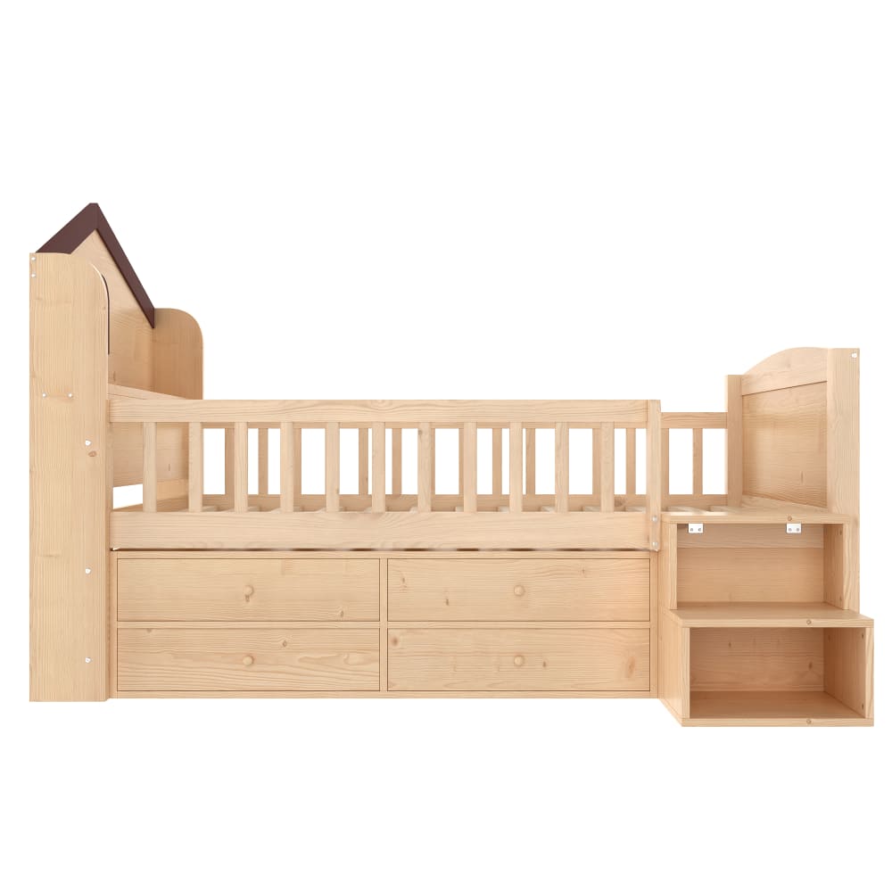 Lit demi-haut en pin 90x200 cm Lit demi-haut en pin 90x200 cm