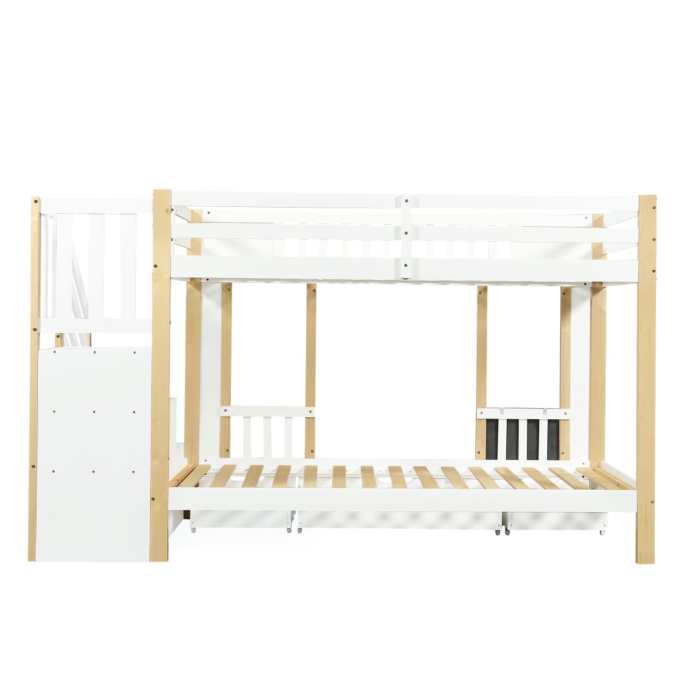 Lit superposé en pin blanc 90x200 cm Lit superposé en pin blanc 90x200 cm