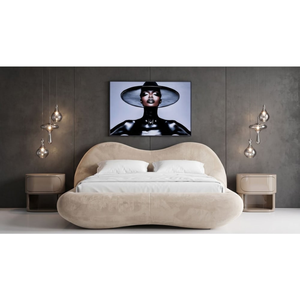 Kommode mit einer Schublade in Lack-Optik aus Holz, taupe -