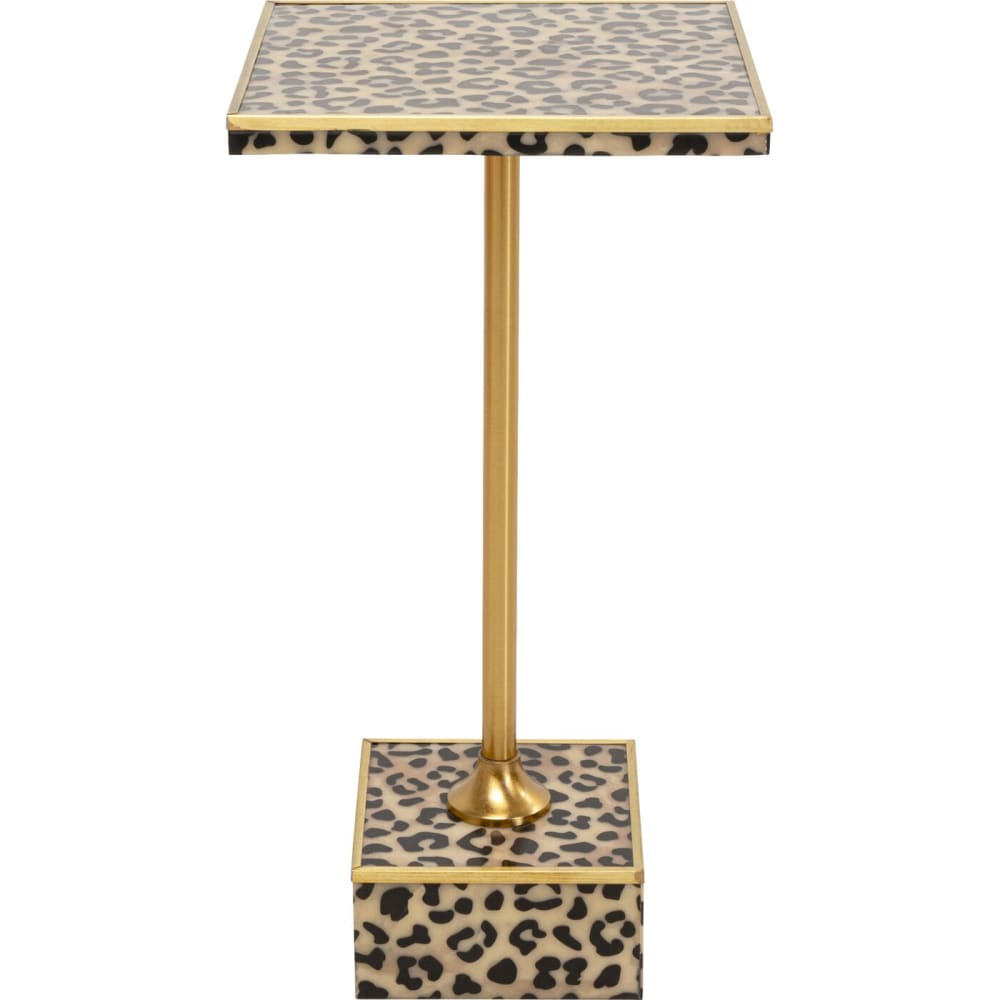 Table d'appoint carrée imprimé léopard Table d'appoint carrée imprimé léopard