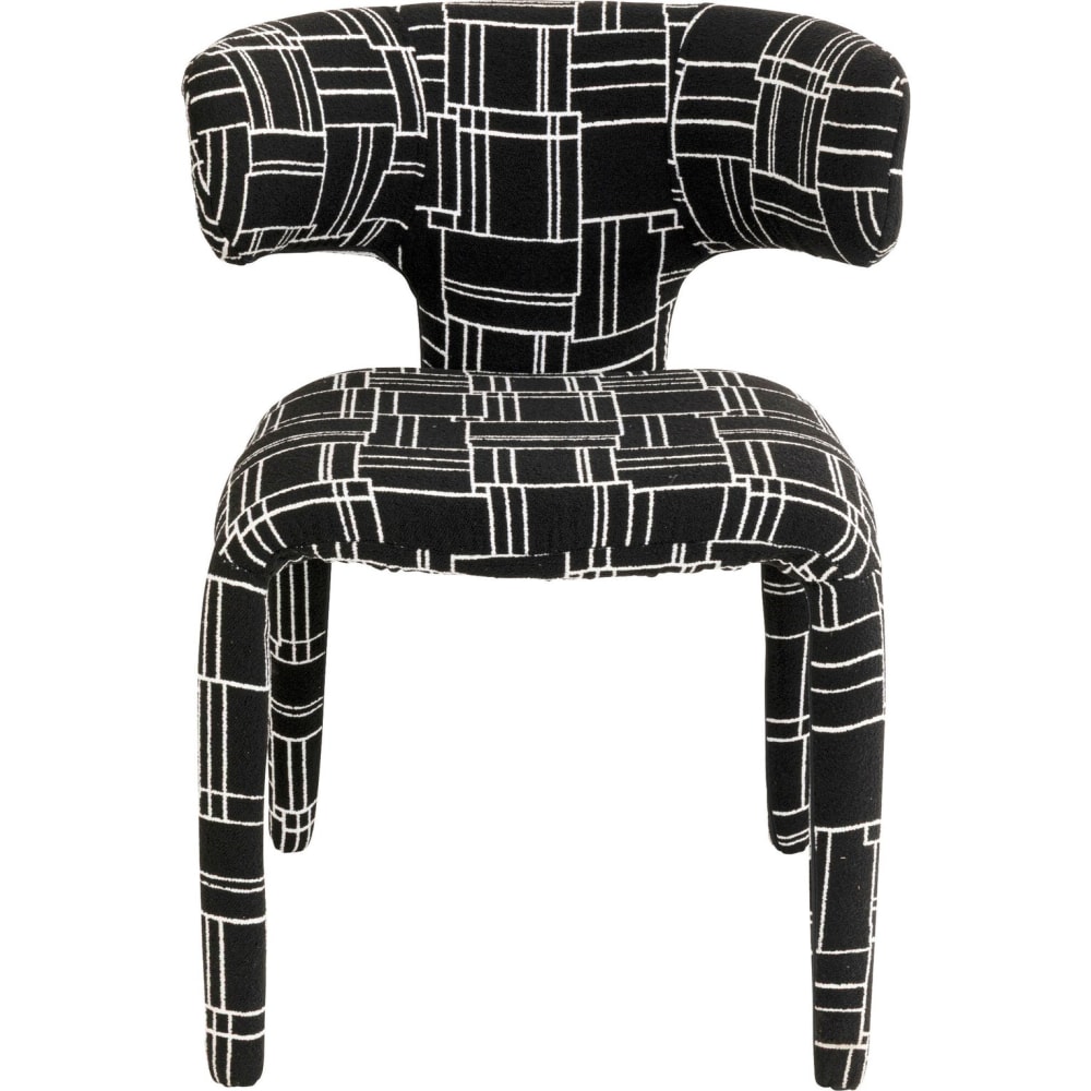Kare Design Stuhl mit geometrischem Muster, schwarz style modern - Pes - Polyester